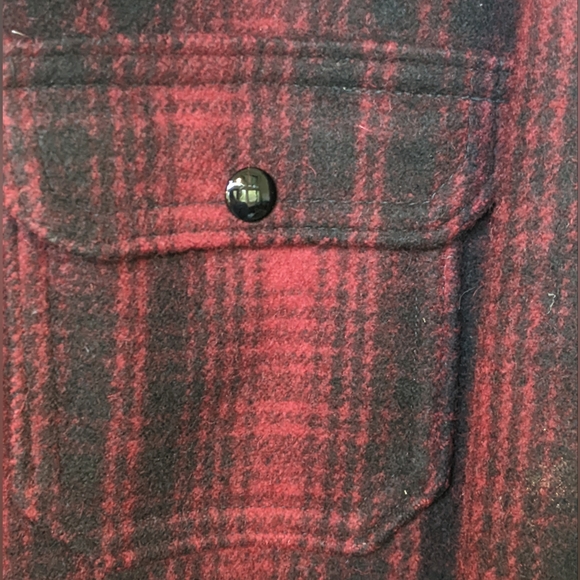 Vintage Mackinaw Woolrich Size 44 Red Buffalo Plaid Wool Hunting Jacket Coat USA - Picture 3 of 7